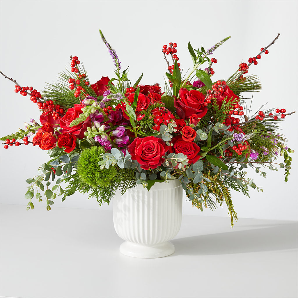 Big Red Bow Bouquet – FRUIT & FLOWER CREATIONS, Portland OR