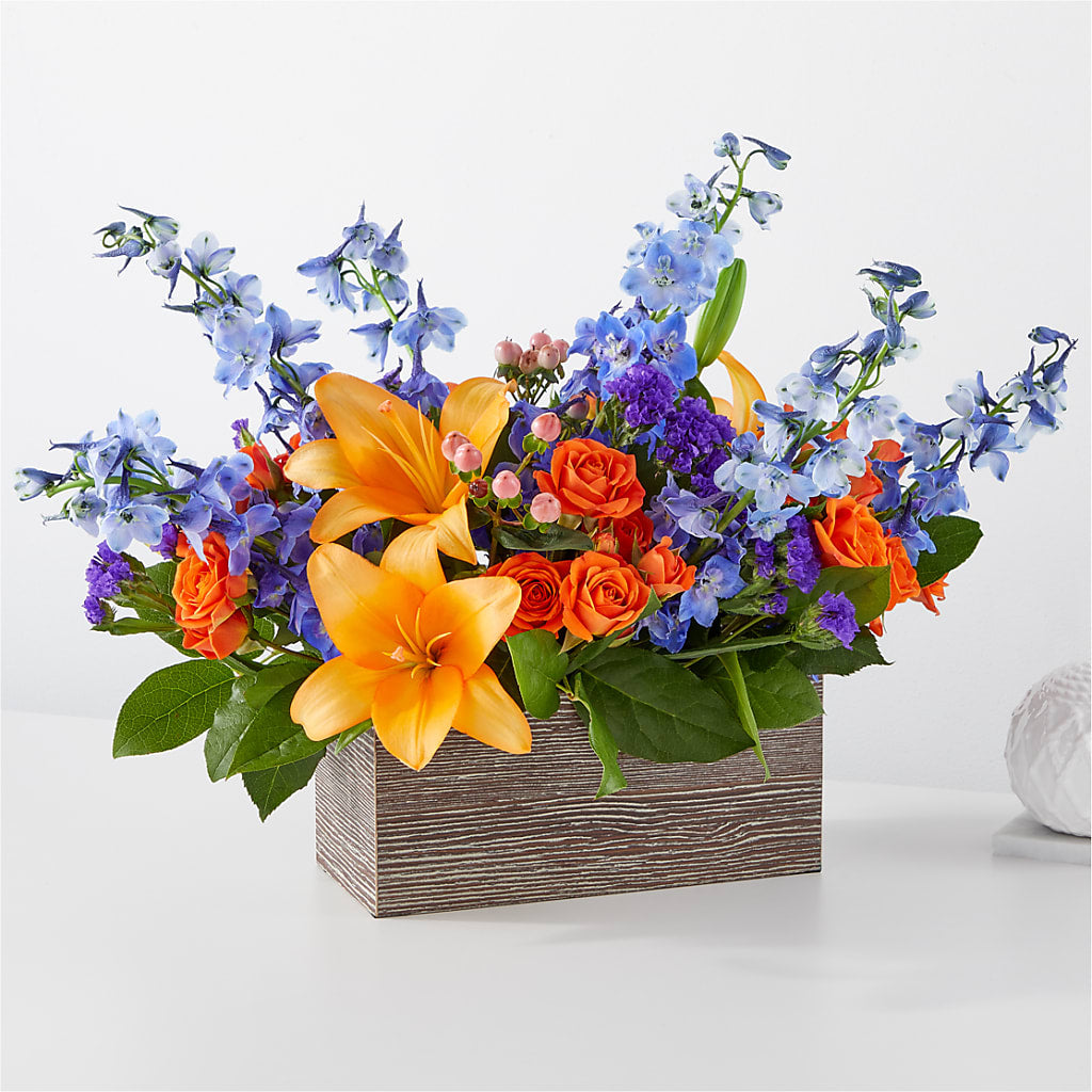 Radiant Citrus Box Bouquet – FRUIT & FLOWER CREATIONS, Portland OR