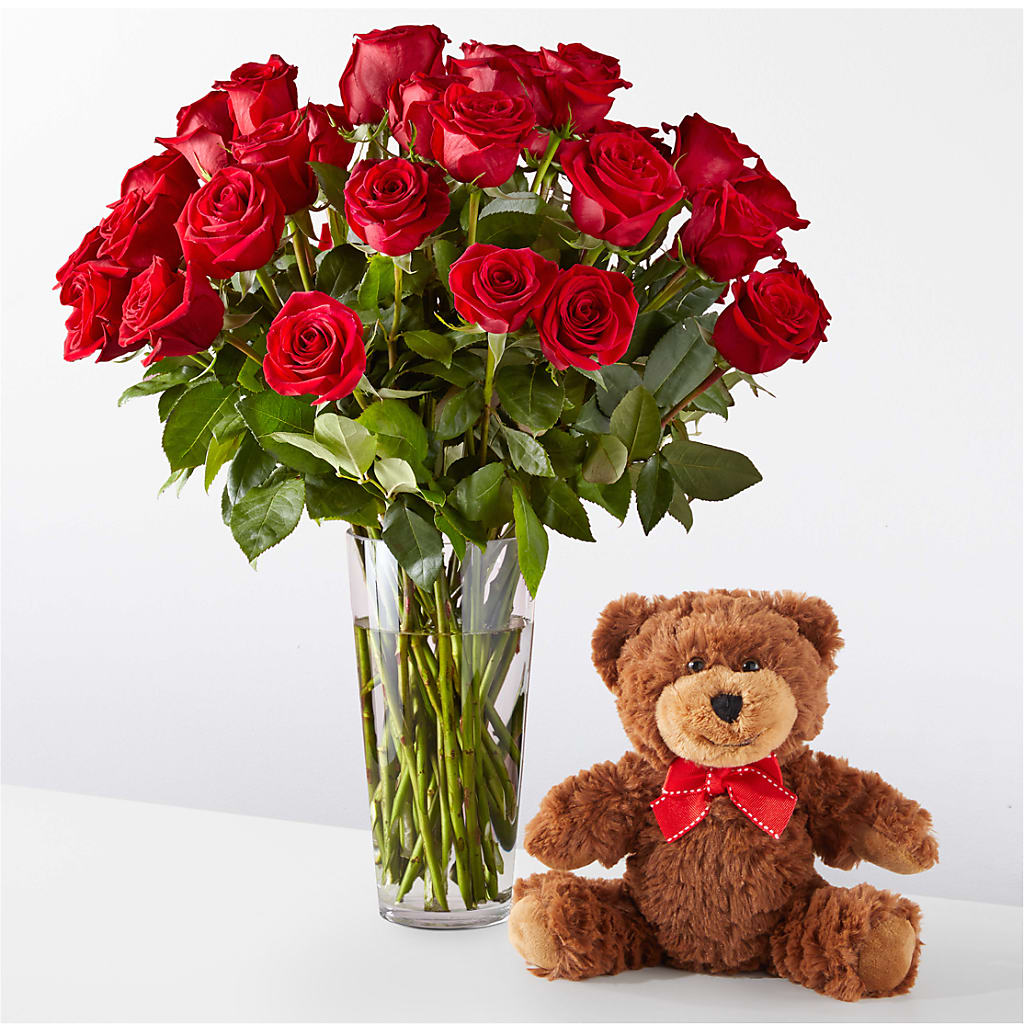Romantic Long Stem Red Rose Bouquet Bundles – FRUIT & FLOWER CREATIONS, Portland OR