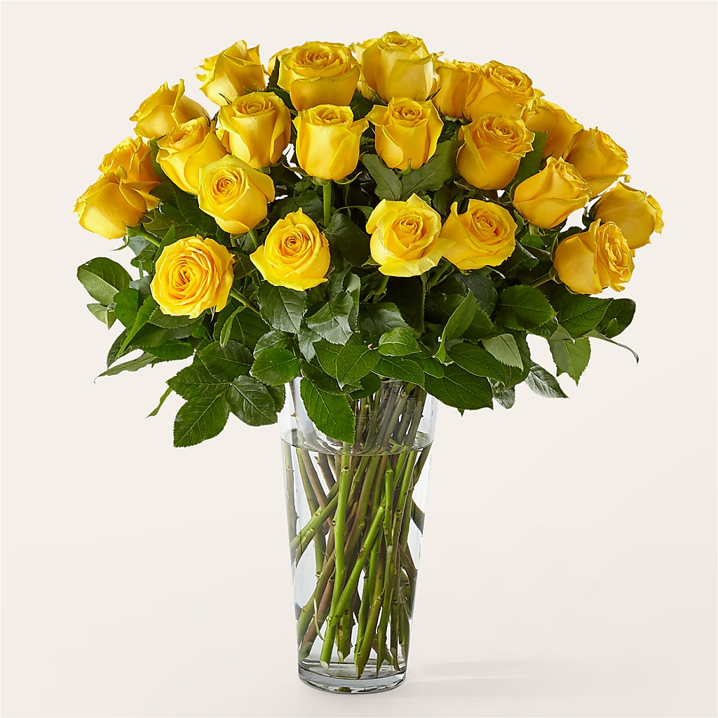 Long Stem Yellow Rose Bouquet – FRUIT & FLOWER CREATIONS, Portland OR