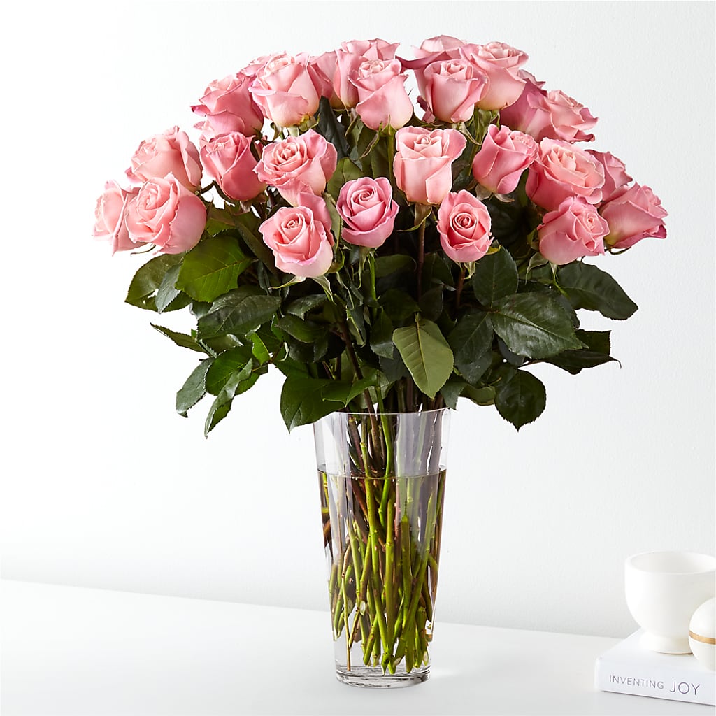 Long Stem Pink Rose Bouquet – FRUIT & FLOWER CREATIONS, Portland OR