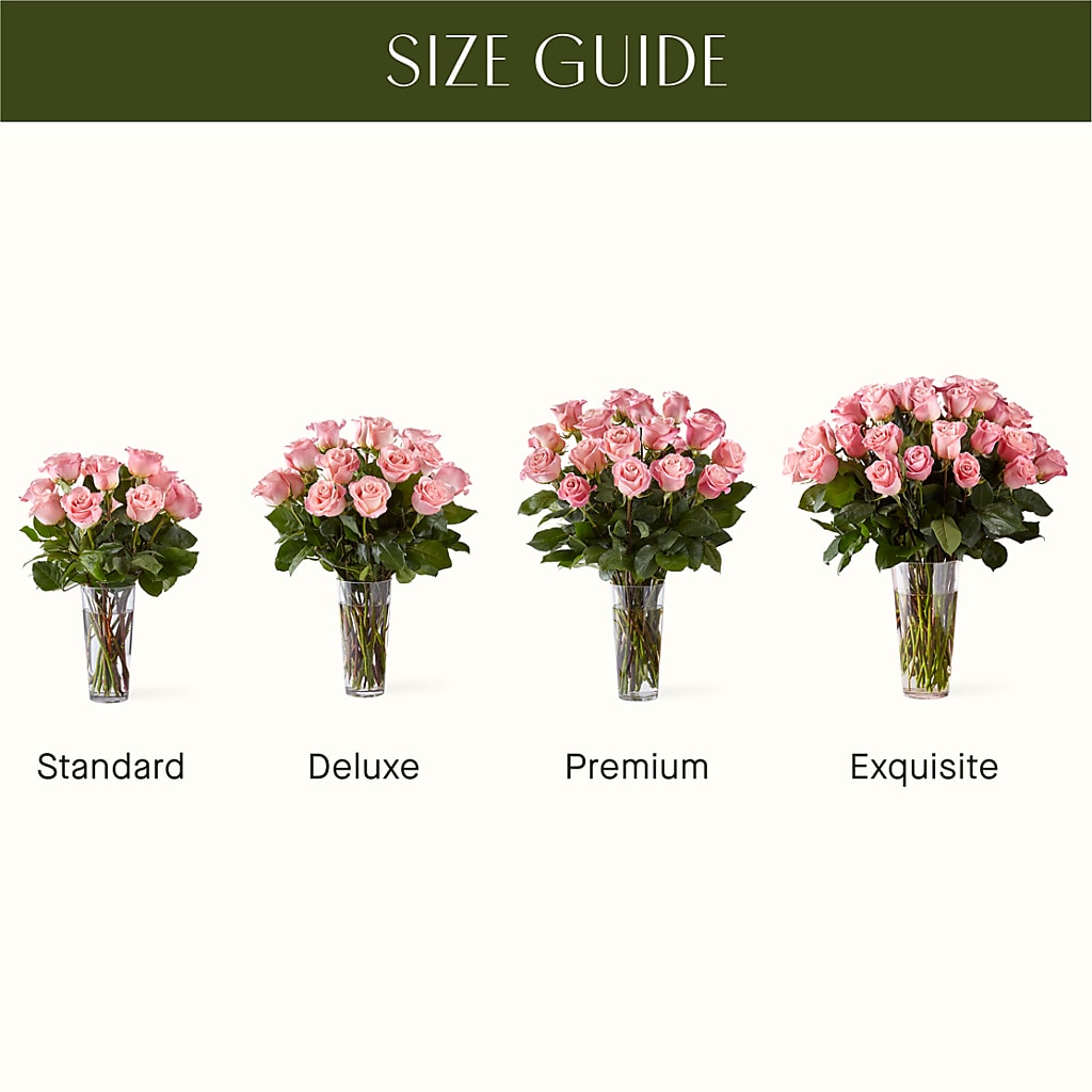 Long Stem Pink Rose Bouquet – FRUIT & FLOWER CREATIONS, Portland OR