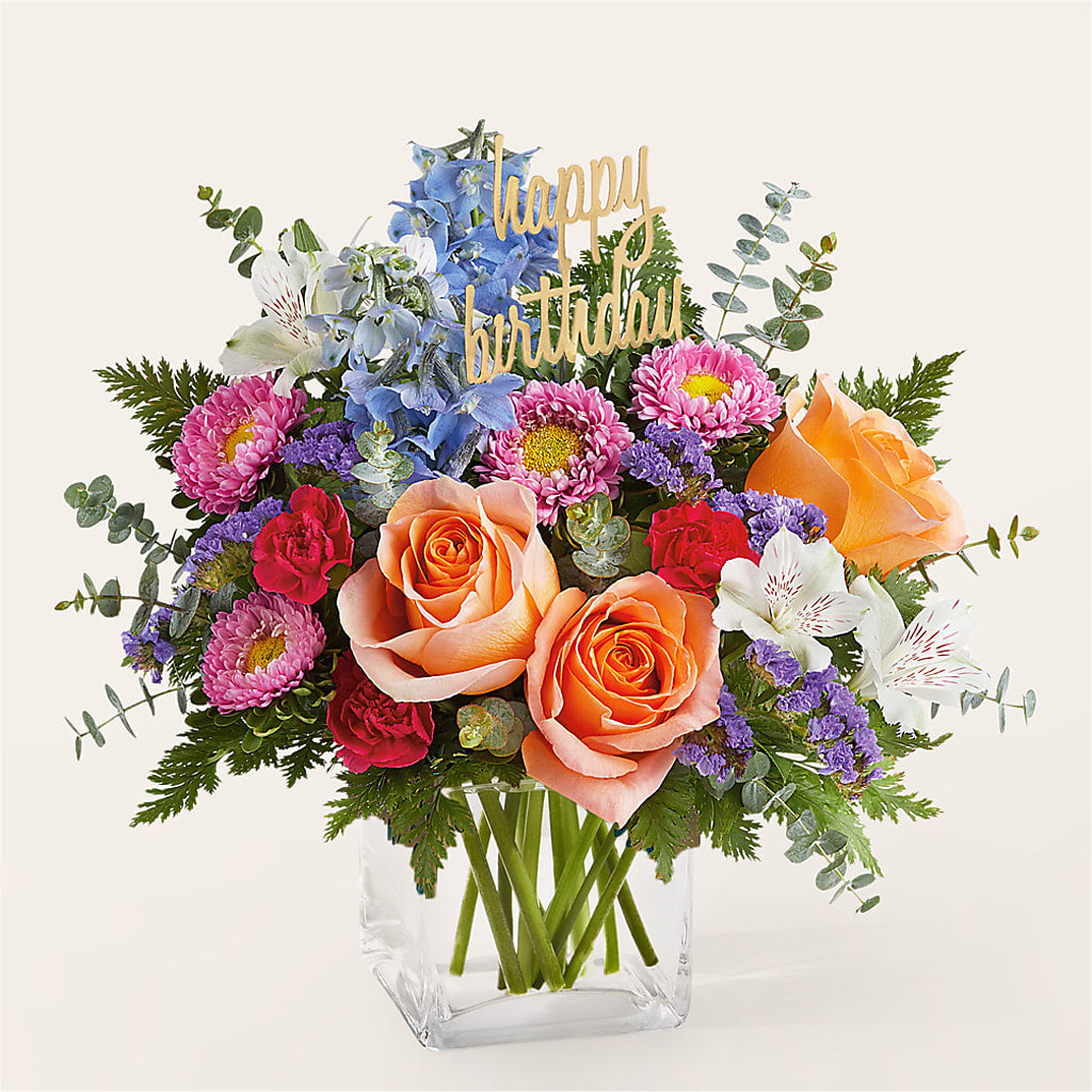 Birthday Bash Bouquet – FRUIT & FLOWER CREATIONS, Portland OR