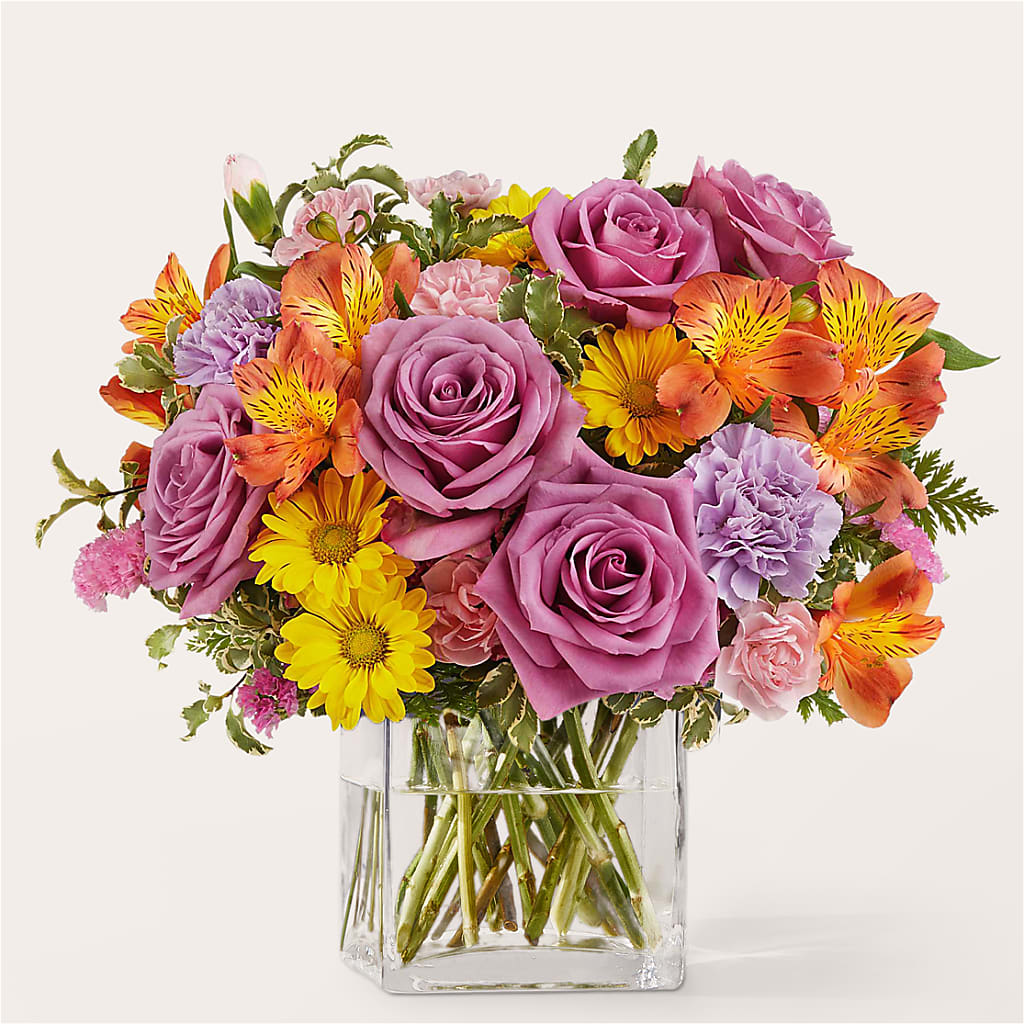Shades of Happiness Bouquet – FRUIT & FLOWER CREATIONS, Portland OR