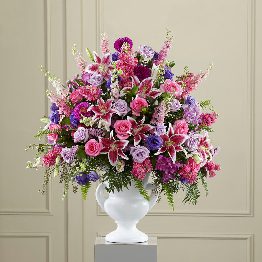 Peaceful Tribute Arrangement – FRUIT & FLOWER CREATIONS, Portland OR