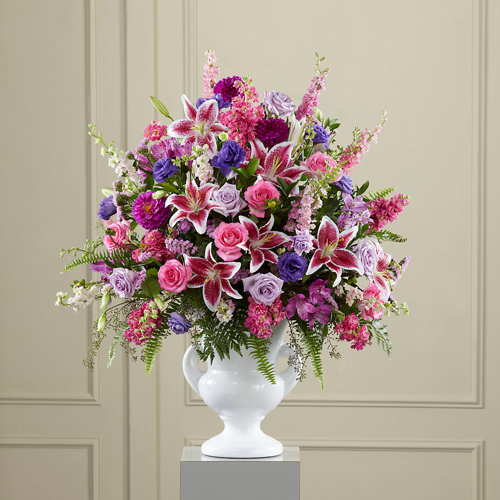 Peaceful Tribute Arrangement – FRUIT & FLOWER CREATIONS, Portland OR