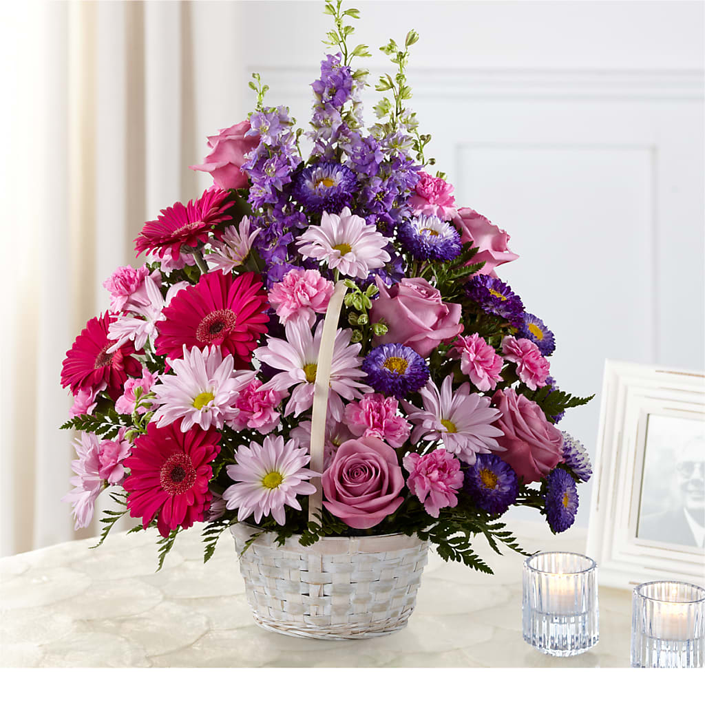 Pastel Peace Basket – FRUIT & FLOWER CREATIONS, Portland OR