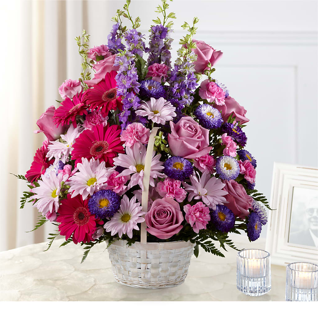 Pastel Peace Basket – FRUIT & FLOWER CREATIONS, Portland OR