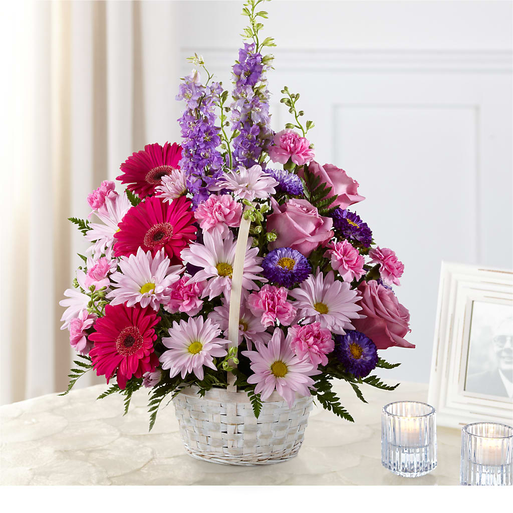 Pastel Peace Basket – FRUIT & FLOWER CREATIONS, Portland OR
