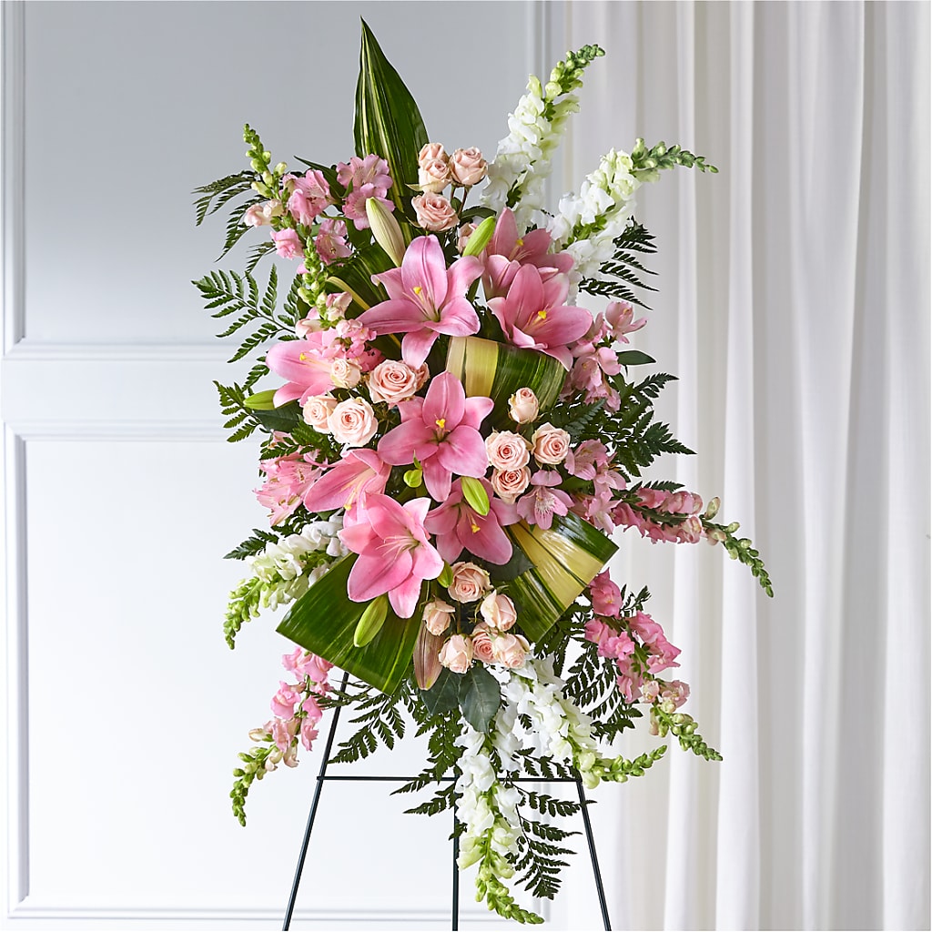 Elegant Embrace Standing Spray – FRUIT & FLOWER CREATIONS, Portland OR