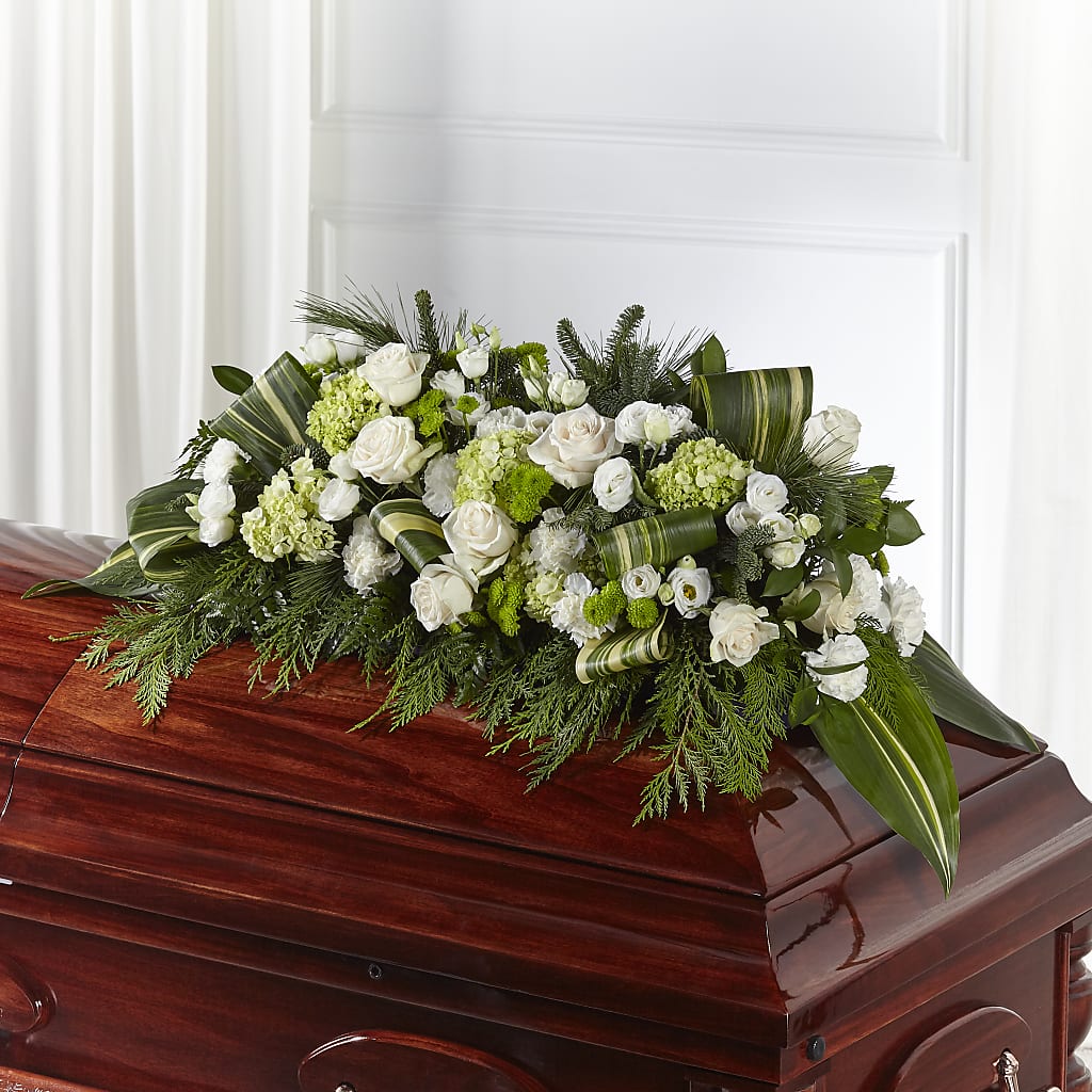 Hopeful Gesture Casket Spray – FRUIT & FLOWER CREATIONS, Portland OR