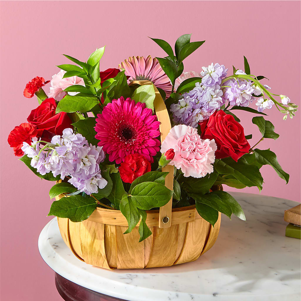 Pink Picnic Basket – FRUIT & FLOWER CREATIONS, Portland OR