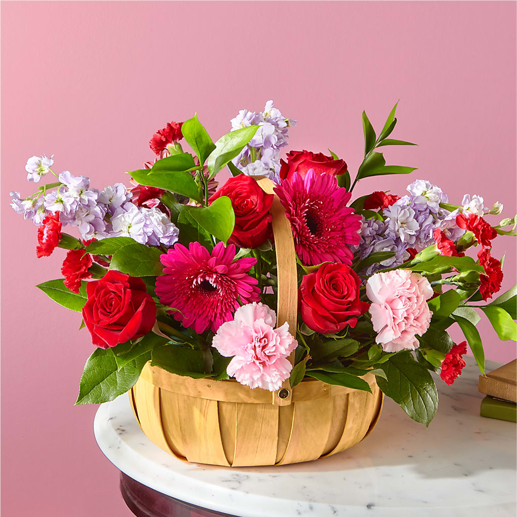Pink Picnic Basket – FRUIT & FLOWER CREATIONS, Portland OR