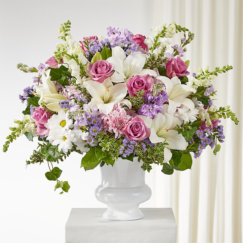 Remarkable Life Urn Arrangement – FRUIT & FLOWER CREATIONS, Portland OR