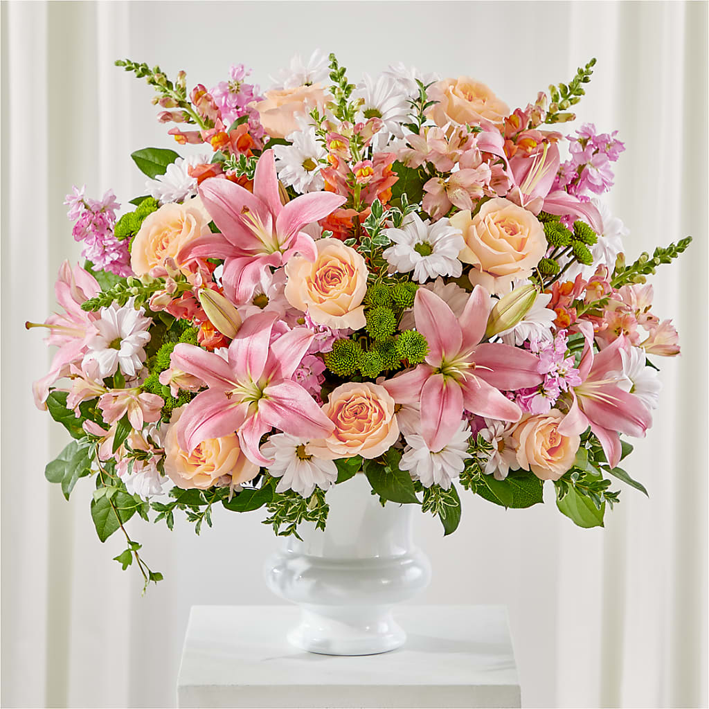 Heartfelt Gesture Urn Arrangement – FRUIT & FLOWER CREATIONS, Portland OR