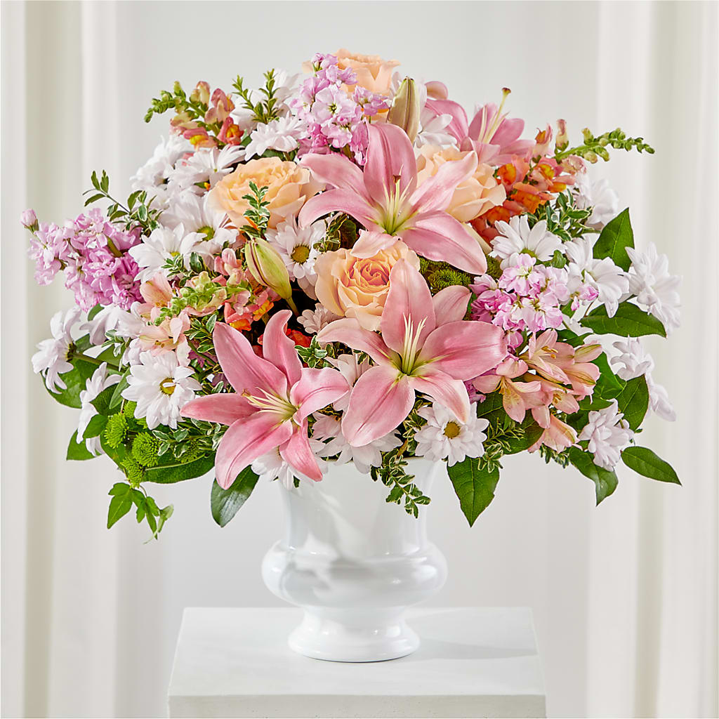 Heartfelt Gesture Urn Arrangement – FRUIT & FLOWER CREATIONS, Portland OR
