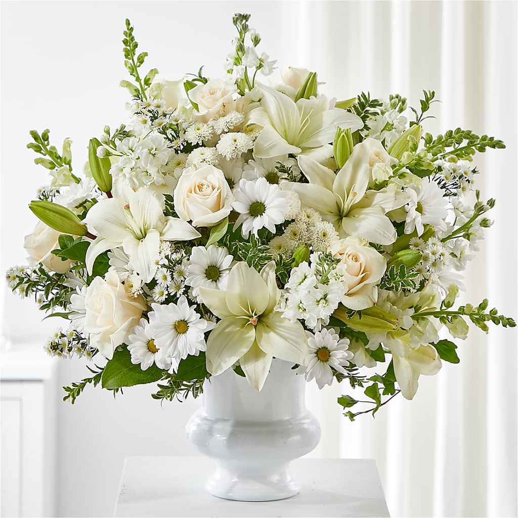 Uplifting Urn Arrangement – FRUIT & FLOWER CREATIONS, Portland OR