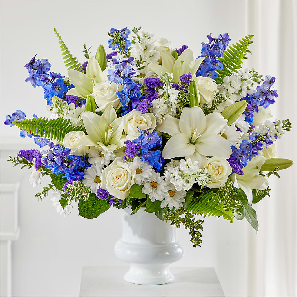 Expressions of Hope Urn Arrangement – FRUIT & FLOWER CREATIONS, Portland OR