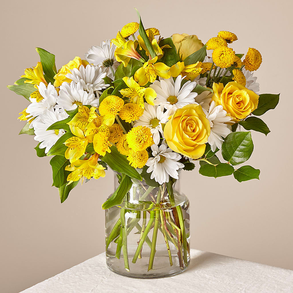 Sunny Sentiments Bouquet – FRUIT & FLOWER CREATIONS, Portland OR