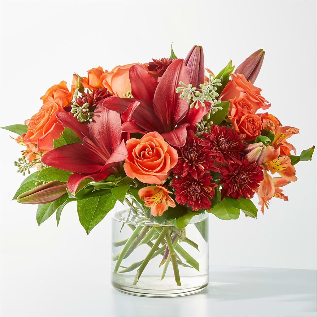 Crimson Leaves Bouquet – FRUIT & FLOWER CREATIONS, Portland OR
