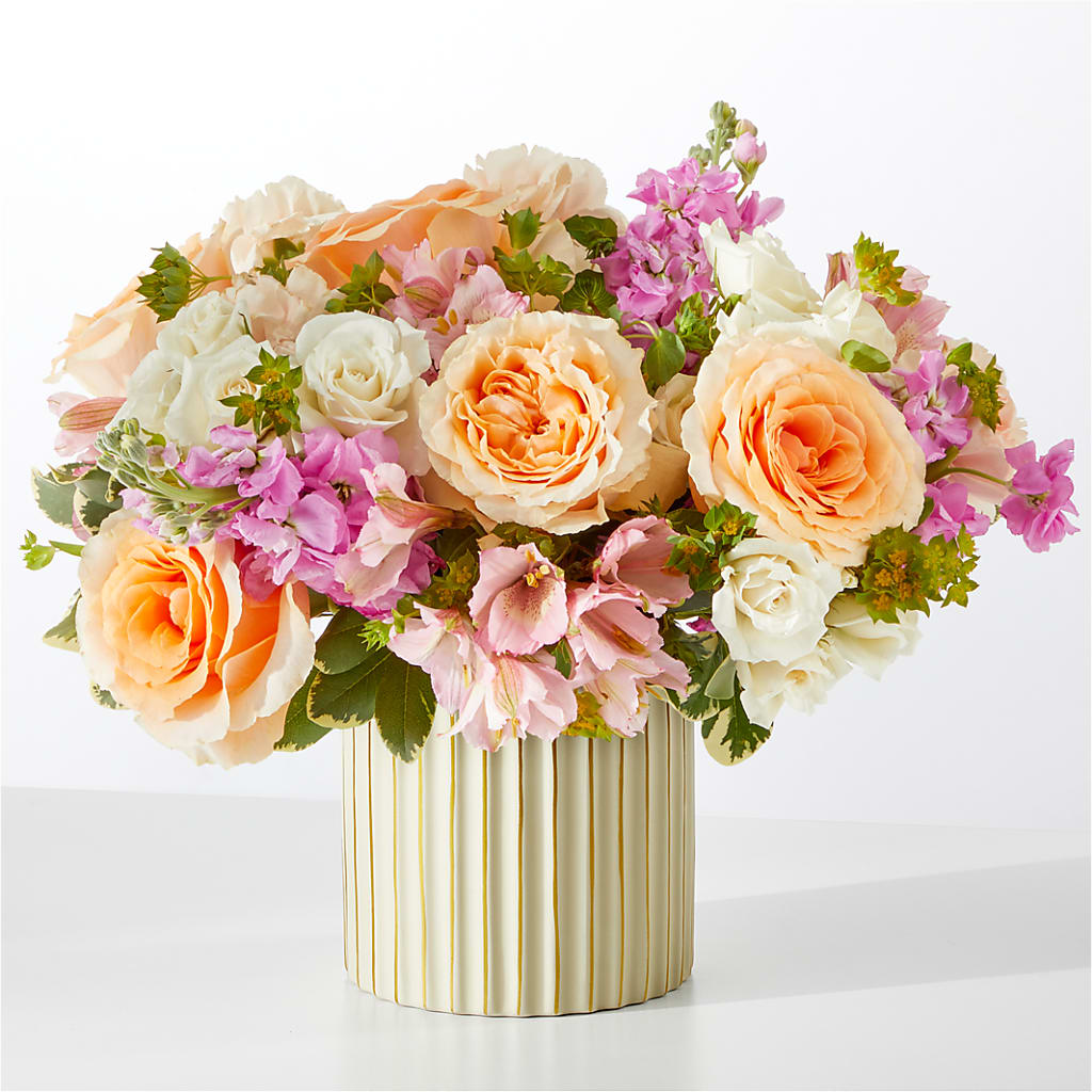 Paradise Bouquet with Ivory Vase – FRUIT & FLOWER CREATIONS, Portland OR