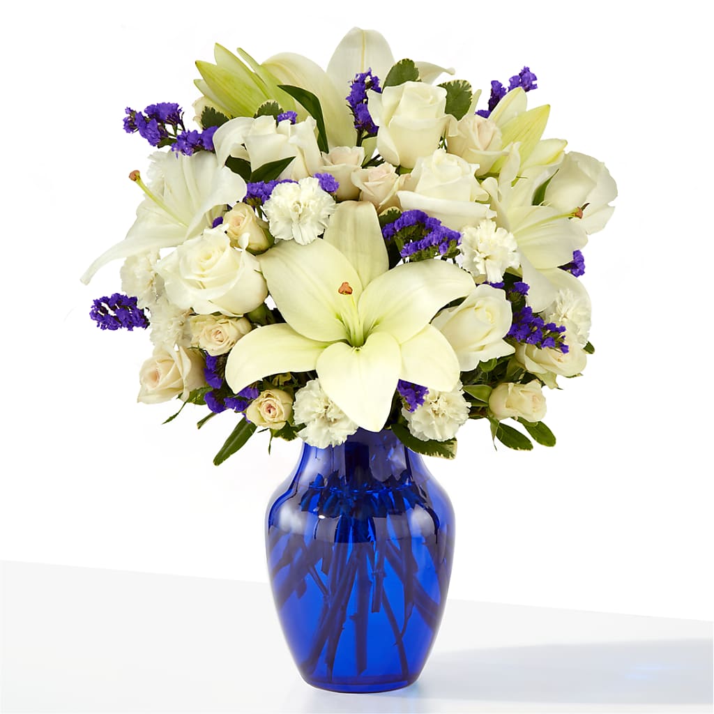 Sapphire Rush Bouquet – FRUIT & FLOWER CREATIONS, Portland OR
