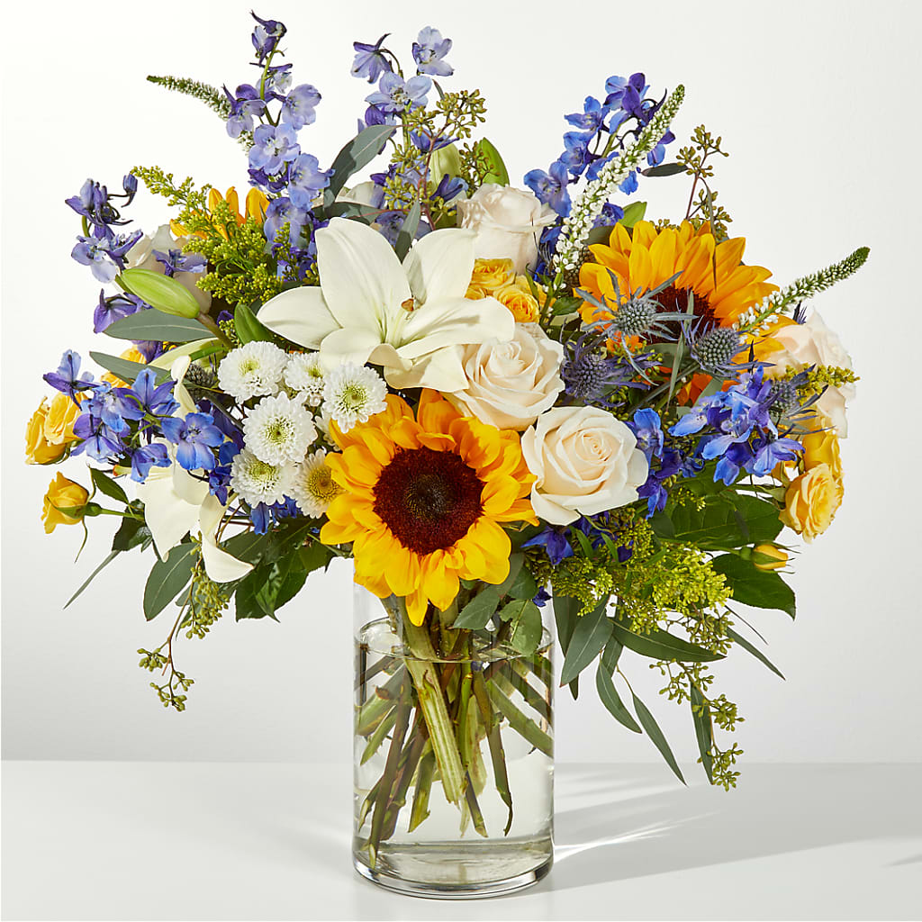 Wonderfully Sunny Bouquet – FRUIT & FLOWER CREATIONS, Portland OR