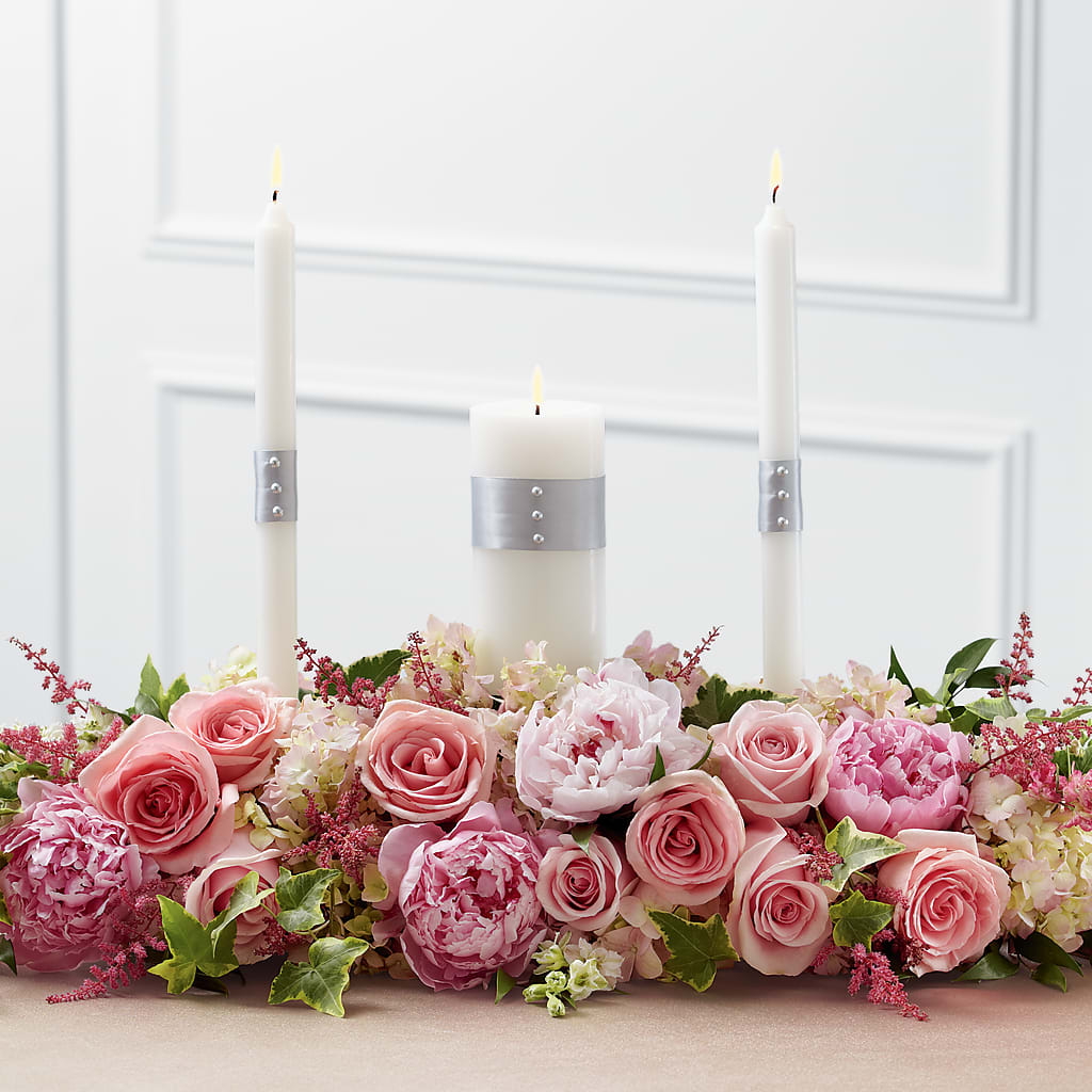 Worldwide Romance Unity Candle Arrangement – FRUIT & FLOWER CREATIONS, Portland OR