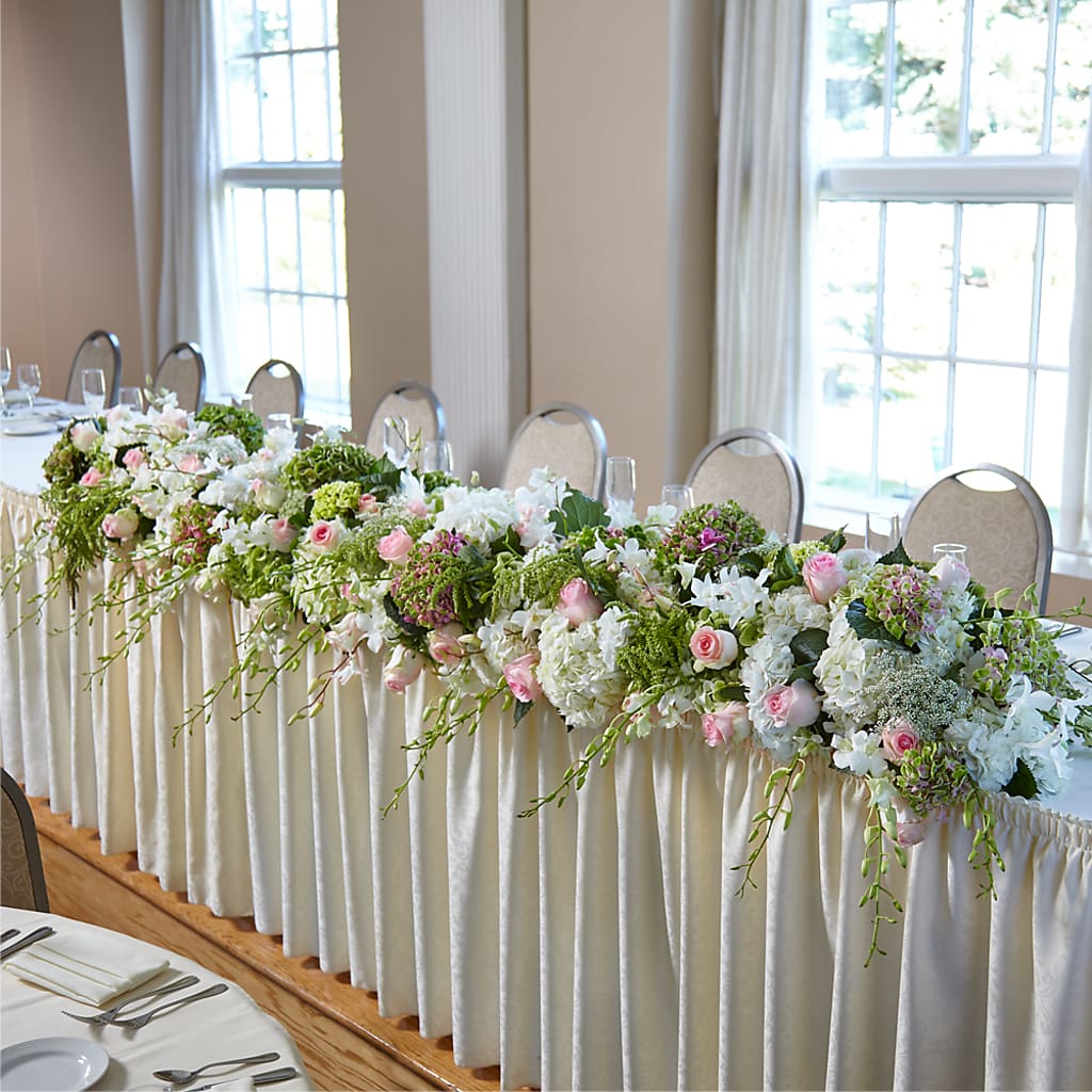 State of Joy Head Table Arrangement – FRUIT & FLOWER CREATIONS, Portland OR