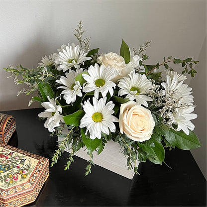 Fresh Linen Box Bouquet – FRUIT & FLOWER CREATIONS, Portland OR
