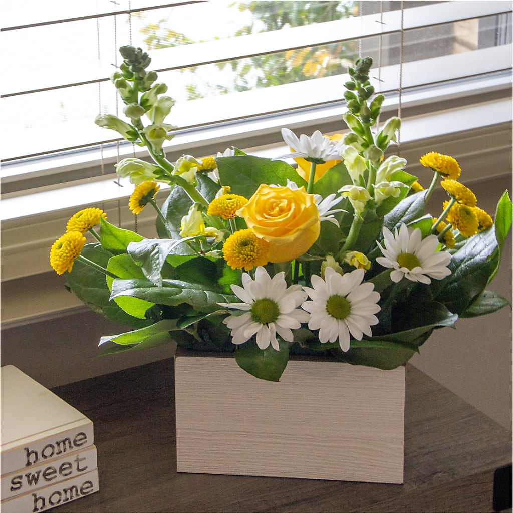 Sun Salutation Box Bouquet – FRUIT & FLOWER CREATIONS, Portland OR