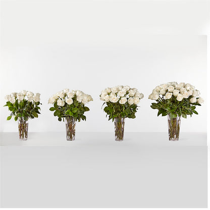 Long Stem White Rose Bouquet – FRUIT & FLOWER CREATIONS, Portland OR
