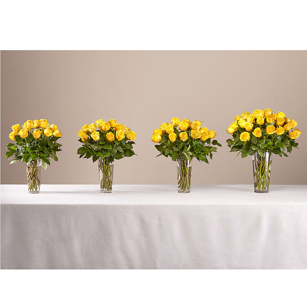 Long Stem Yellow Rose Bouquet – FRUIT & FLOWER CREATIONS, Portland OR