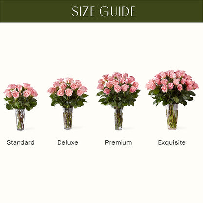 Long Stem Pink Rose Bouquet – FRUIT & FLOWER CREATIONS, Portland OR