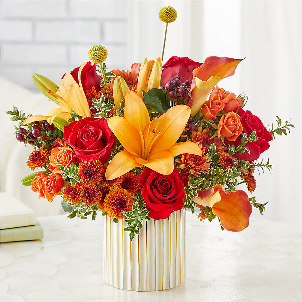 Scarlet Skies Bouquet – FRUIT & FLOWER CREATIONS, Portland OR