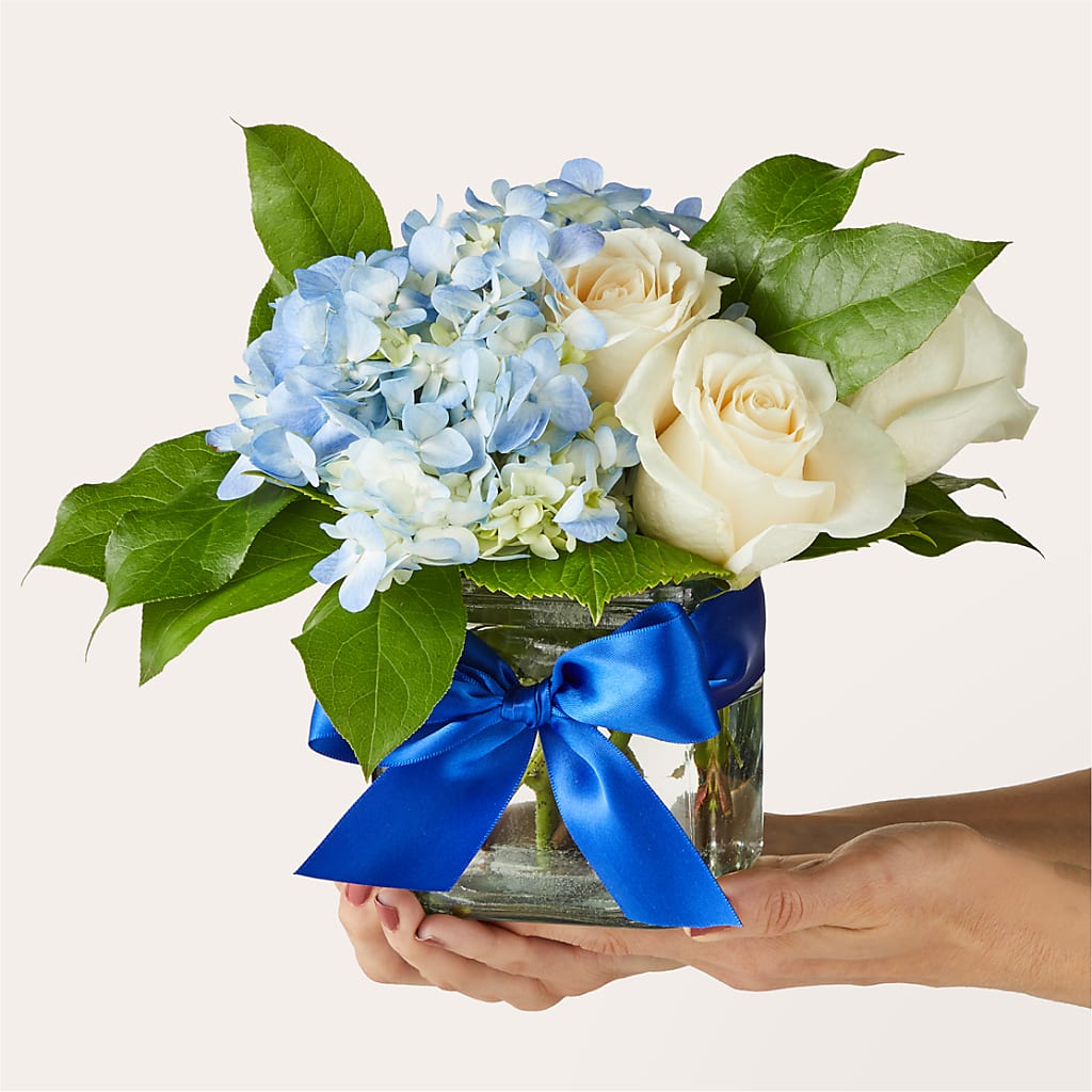 Sky Blue Delight Bouquet – FRUIT & FLOWER CREATIONS, Portland OR