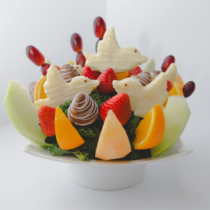Heavenly Peace Fruit Arrangement – FRUIT & FLOWER CREATIONS, Portland OR