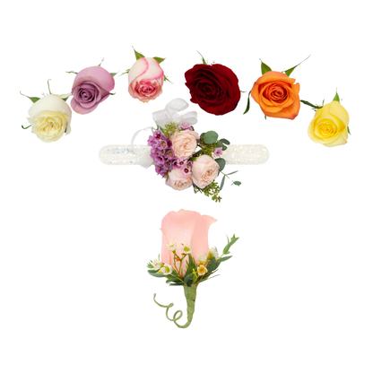 Prom: Rose Corsage & Boutonniere Bundle