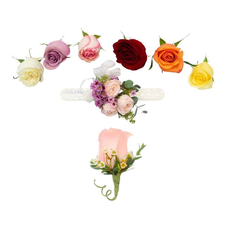 Prom: Rose Corsage & Boutonniere Bundle