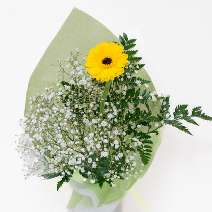 Promposal: Gerbera Daisies with filler and wrap