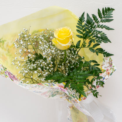 Promposal: Single Rose with filler and wrap