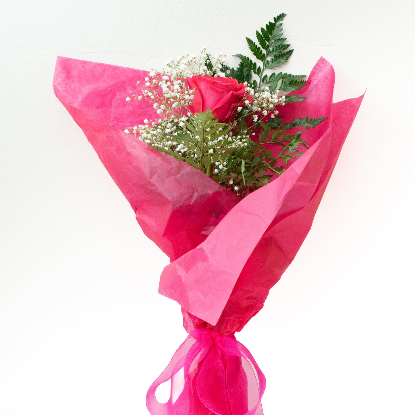Promposal: Single Rose with filler and wrap