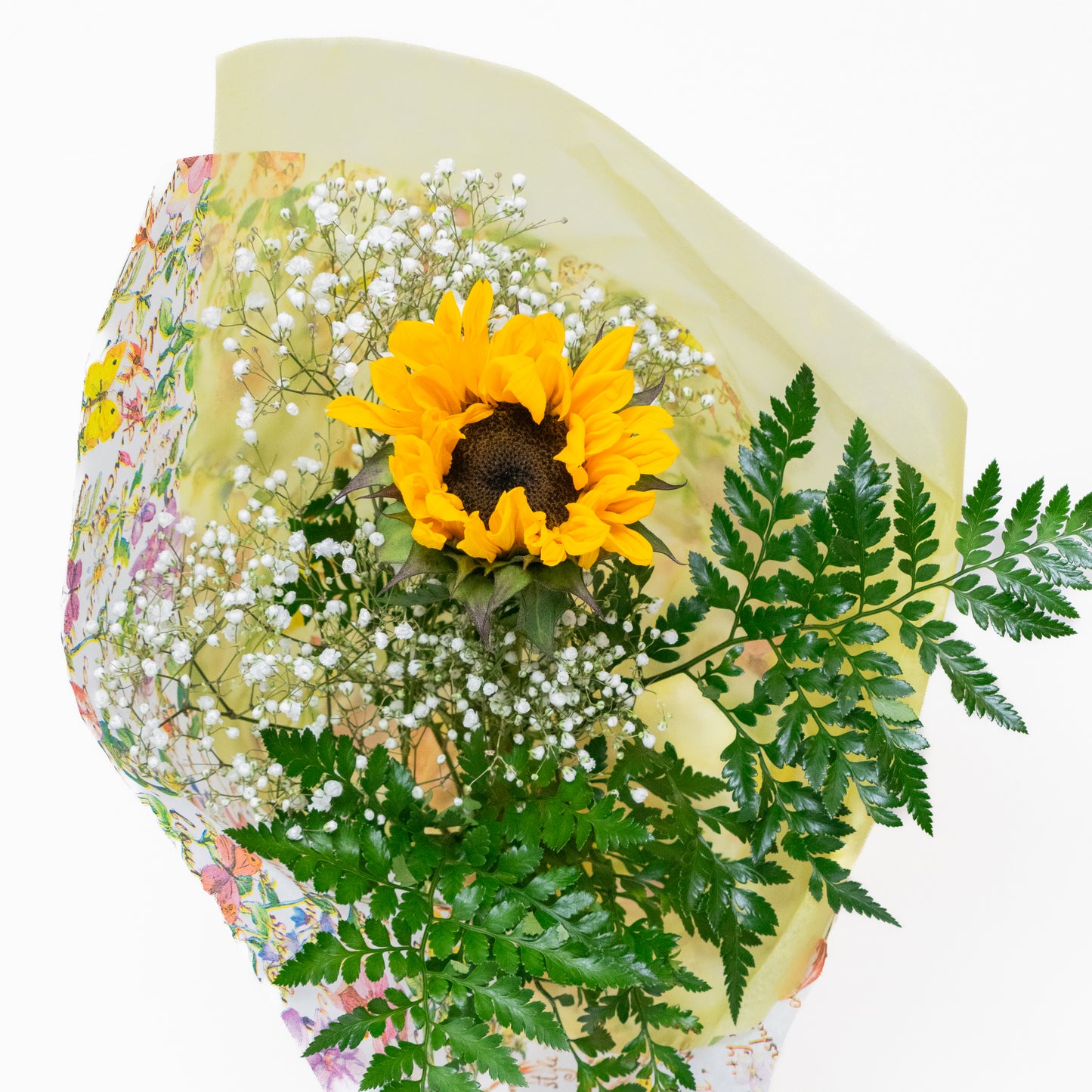 Promposal: Single Sunflower with Filler and Wrap