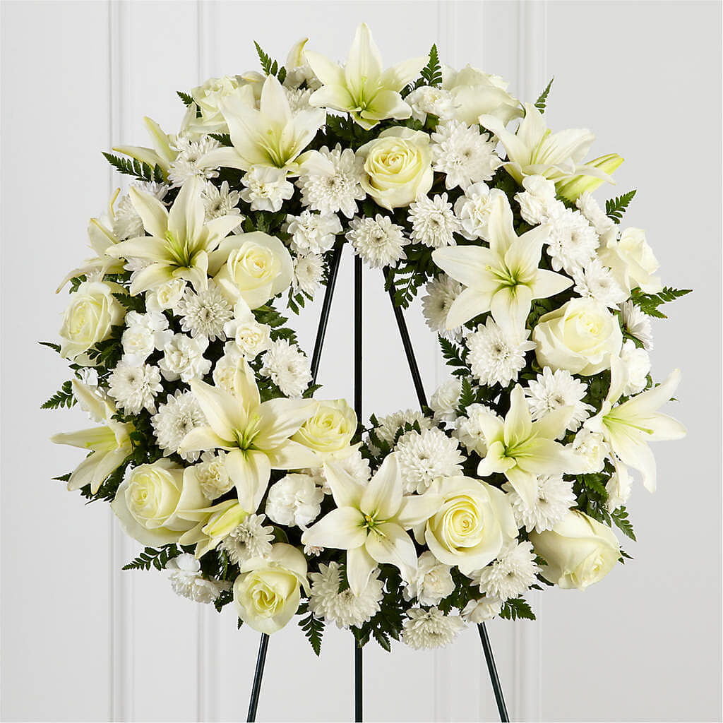 Treasured Tribute Wreath – FRUIT & FLOWER CREATIONS, Portland OR