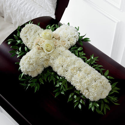 Peaceful Memories Casket Spray (Standard) – FRUIT & FLOWER CREATIONS, Portland OR