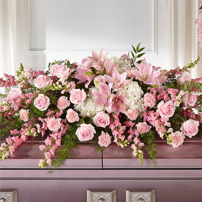 Life & Remembrance Casket Spray – FRUIT & FLOWER CREATIONS, Portland OR
