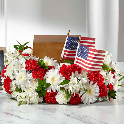 Spirit of Patriotism Cremation Adornment – FRUIT & FLOWER CREATIONS, Portland OR