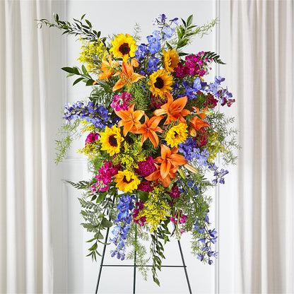 Sunlit Memories Standing Spray (Standard) – FRUIT & FLOWER CREATIONS, Portland OR