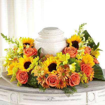 Faithful Sunflower Cremation Adornment – FRUIT & FLOWER CREATIONS, Portland OR