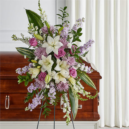 Grateful Hearts Standing Spray – FRUIT & FLOWER CREATIONS, Portland OR